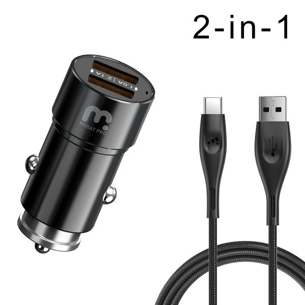 2-in-1 Car Charger with 6ft Micro USB Cable