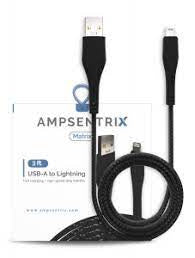 3 ft Non-MFI Lightning to USB Type A Cable (AmpSentrix) (Matrix) (Black)